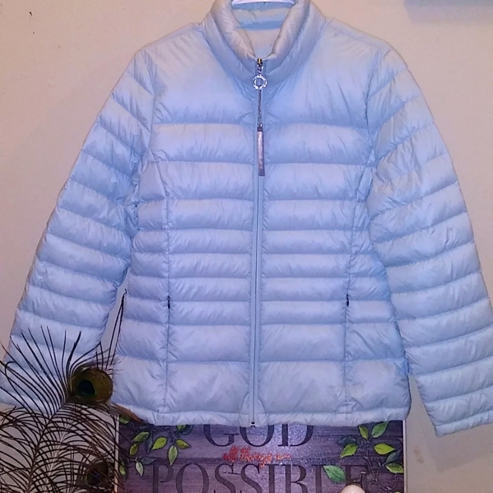 Women's Light Blue Puffer Jacket